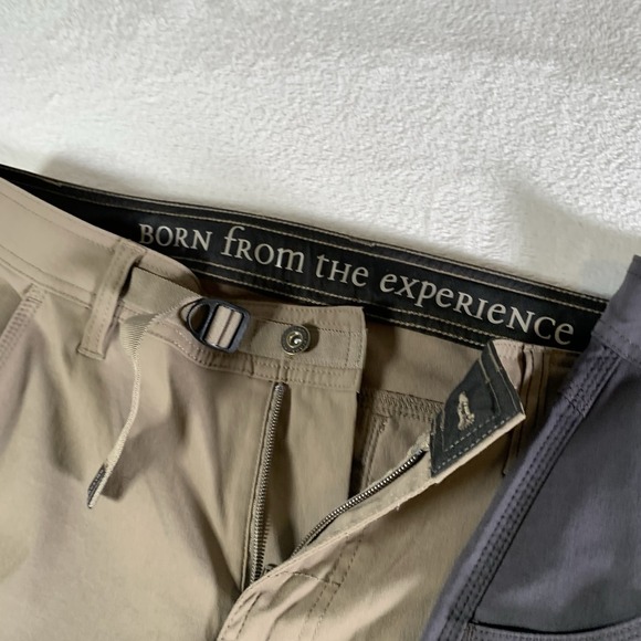 prAna Zion Pants Mens 34x32 Straight Hiking Stretch Nylon Cargo Belt Lot Of 2 - Picture 2 of 16